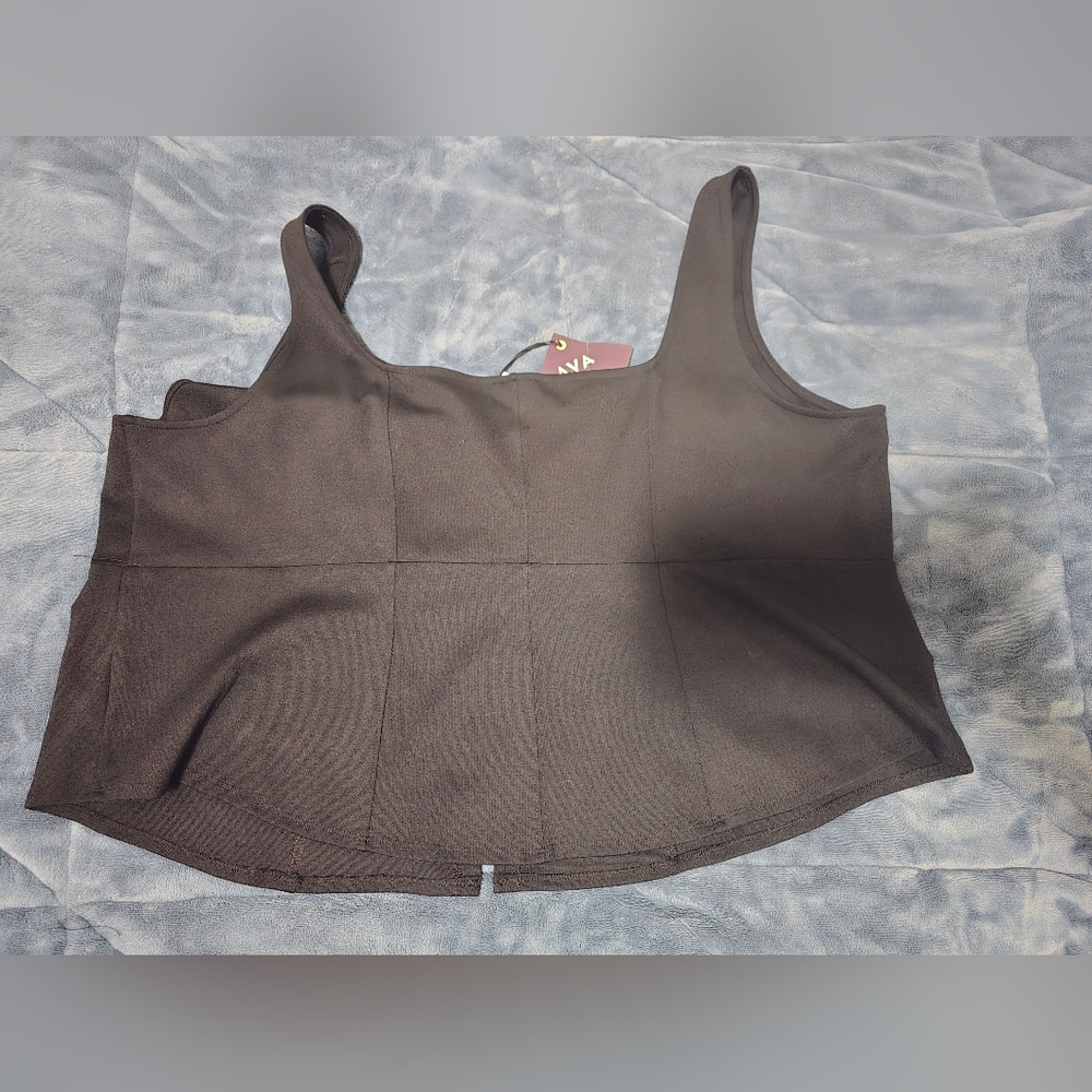 NWT Ava & Viv Womens Black Knit Corset Tank Top 3X - Picture 6 of 9